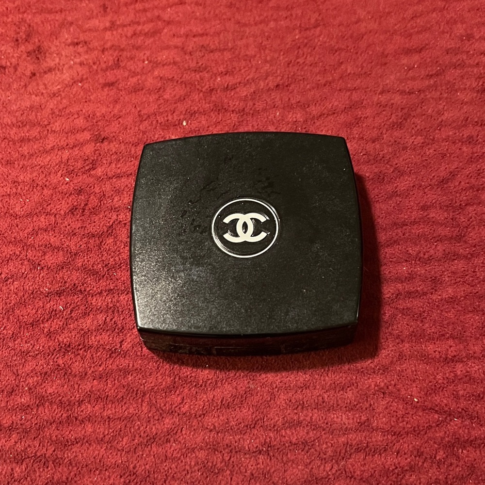 CHANEL Black Compact with White Logo